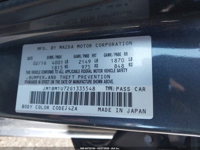 Продаж на аукціоні авто 2016 Mazda Mazda3 I Sport, vin: JM1BM1U72G1335548, номер лоту: 44722154