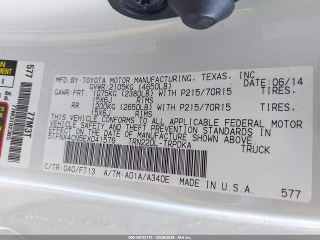 2014 TOYOTA TACOMA 5TFNX4CN5EX041576 Photo 8