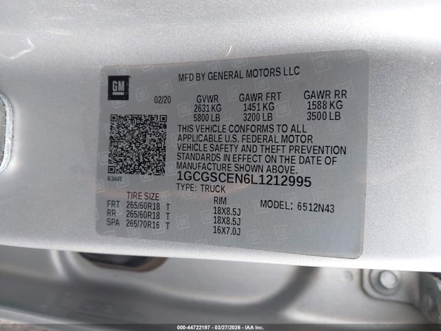 1GCGSCEN6L1212995 Chevrolet Colorado 2wd Short Box Lt