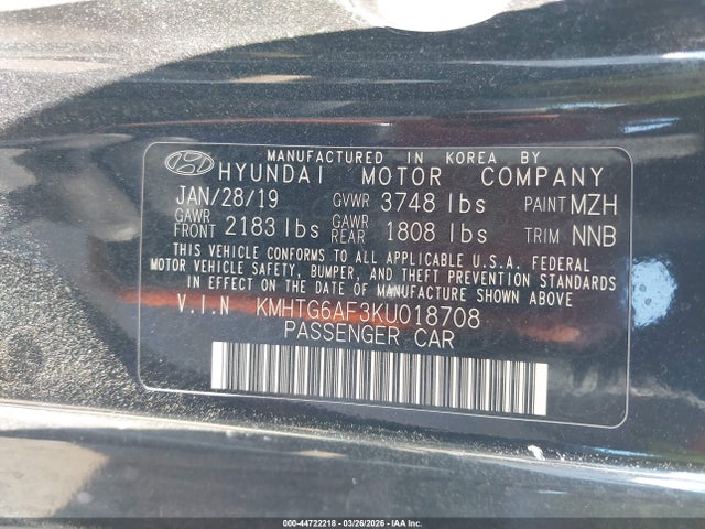 2019 HYUNDAI VELOSTER KMHTG6AF3KU018708 Photo 8