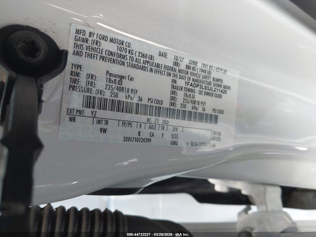 Ford FOCUS ST 2018 1FADP3L93JL211420 Image 9