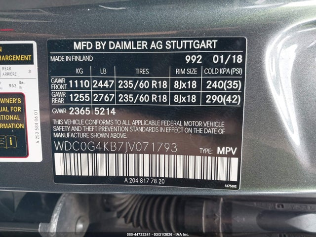WDC0G4KB7JV071793 Mercedes-Benz Glc 300 4matic