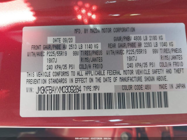 JM3KFBAYXM0309284 Mazda Cx-5 Grand Touring Reserve