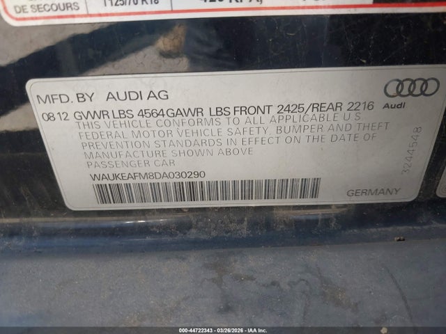 2013 AUDI A3 WAUKEAFM8DA030290 Photo 8