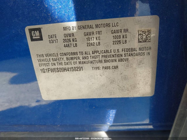 2017 CHEVROLET BOLT EV 1G1FW6S09H4150291 Photo 8