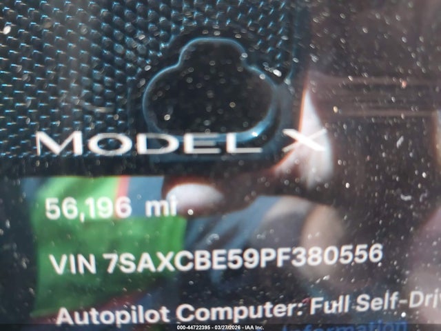 Aukcja sprzedaży 2023 Tesla Model X Dual Motor All-wheel Drive/standard Range, vin: 7SAXCBE59PF380556, numer aukcji: 44722395