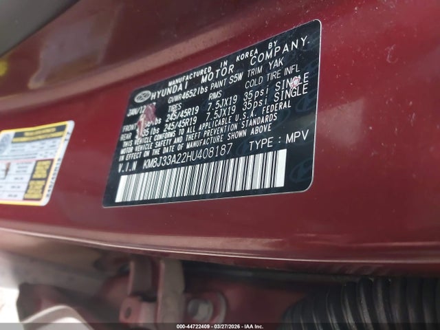 KM8J33A22HU408187 Hyundai Tucson Sport