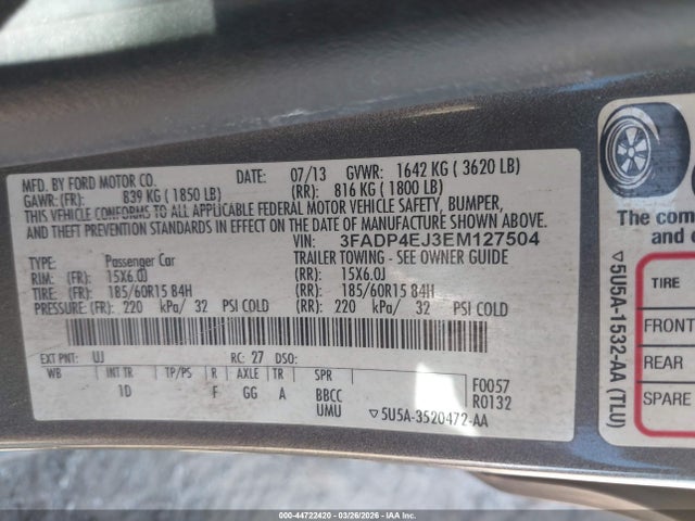 Ford FIESTA SE 2014 3FADP4EJ3EM127504 Image 9