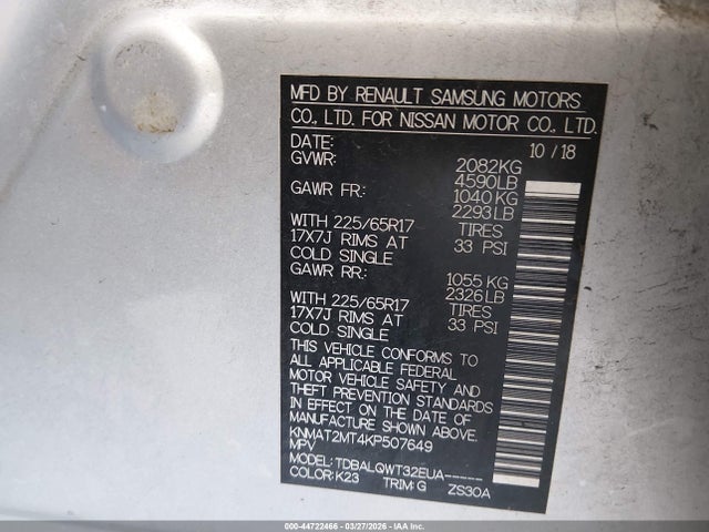 2019 NISSAN ROGUE KNMAT2MT4KP507649 Photo 8