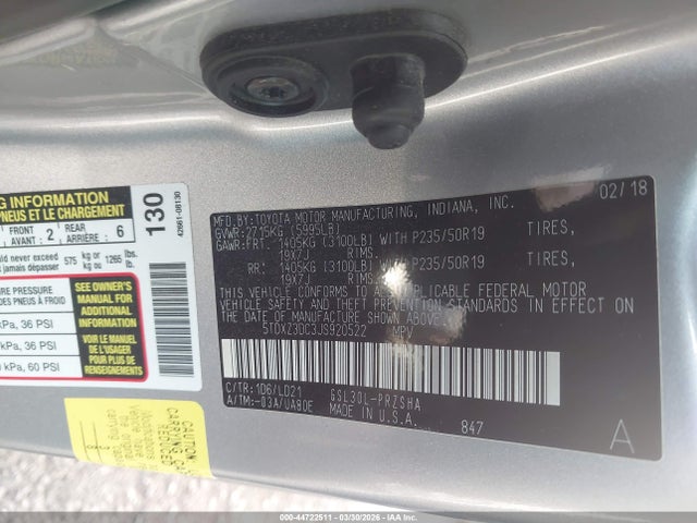 Toyota Sienna Se 8 Passenger 2018 5TDXZ3DC3JS920522 Image 9