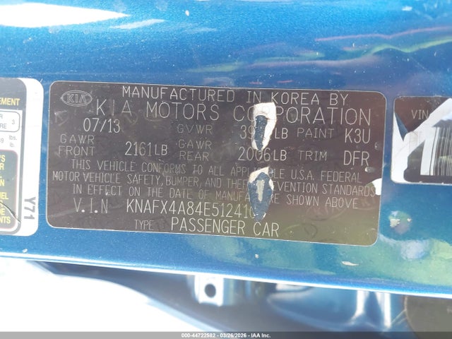KIA FORTE EX 2014 KNAFX4A84E5124104 Image 9