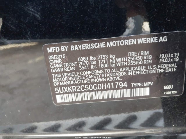 5UXKR2C50G0H41794 BMW X5 Sdrive35i