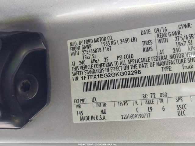 Ford F-150 Xlt 2016 1FTFX1EG2GKG02298 Image 9