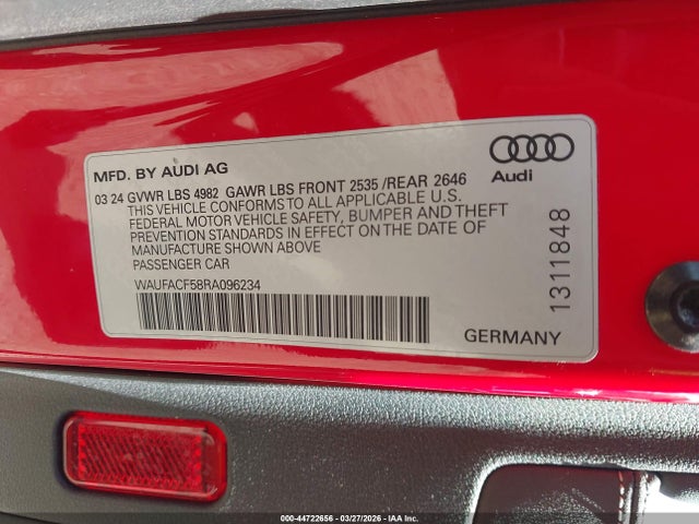 2024 AUDI A5 SPORTBACK WAUFACF58RA096234 Photo 8