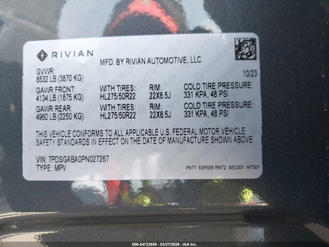 Rivian R1s Adventure 2023 7PDSGABA0PN027267 Image 9