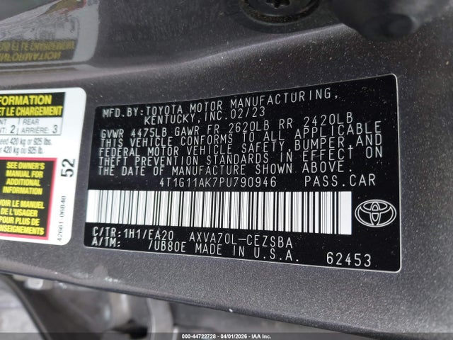 Toyota CAMRY SE 2023 4T1G11AK7PU790946 Image 9