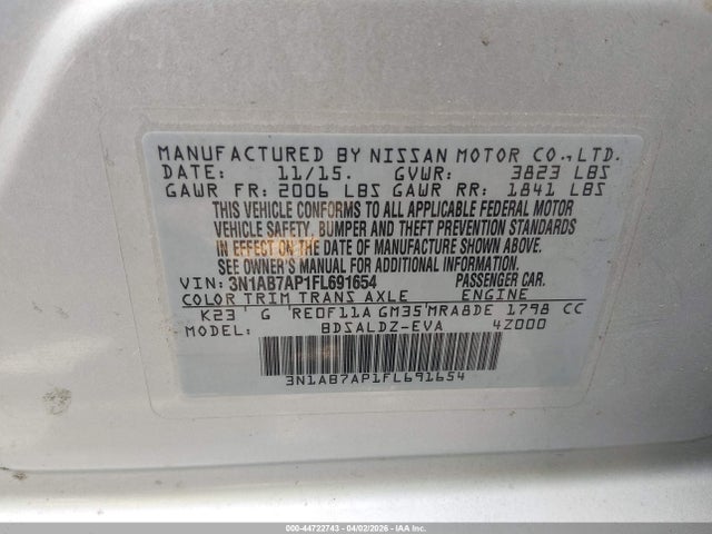 Nissan SENTRA SV 2015 3N1AB7AP1FL691654 Image 9