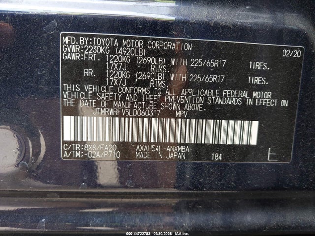 2020 TOYOTA RAV4 HYBRID JTMRWRFV5LD060317 Photo 8