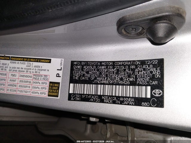 Toyota COROLLA SE 2023 JTND4MBE9P3198426 Image 9