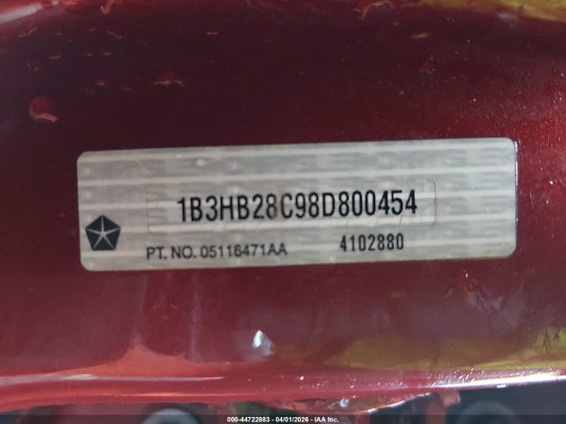 2008 Dodge Caliber Se მანქანა იყიდება აუქციონზე, vin: 1B3HB28C98D800454, აუქციონის ნომერი: 44722883
