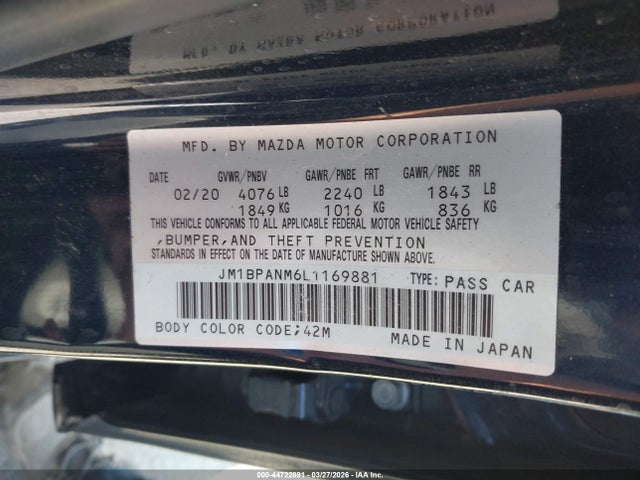 JM1BPANM6L1169881 Mazda Mazda3 Premium Package