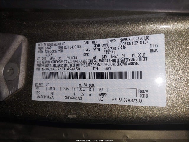 Ford ESCAPE S 2014 1FMCU0F71EUA94150 Image 9
