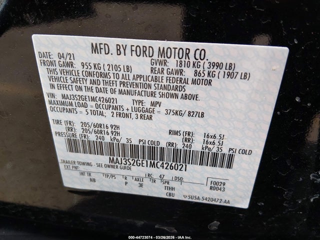 Ford Ecosport Se 2021 MAJ3S2GE1MC426021 Image 9