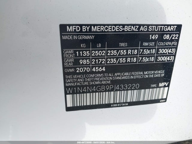 Aukcja sprzedaży 2023 Mercedes-benz Gla 250, vin: W1N4N4GB9PJ433220, numer aukcji: 44723089
