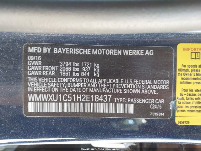 2017 MINI HARDTOP WMWXU1C51H2E18437 Photo 8