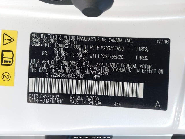 2017 Lexus Rx 350 მანქანა იყიდება აუქციონზე, vin: 2T2ZZMCA9HC050188, აუქციონის ნომერი: 44723139