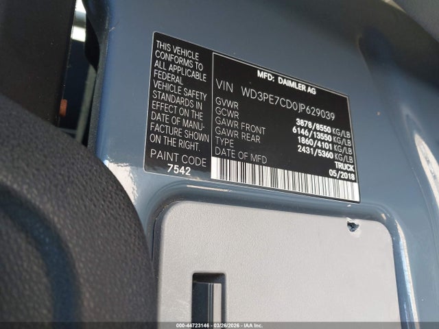 2018 MERCEDES-BENZ SPRINTER 2500 WD3PE7CD0JP629039 Photo 8
