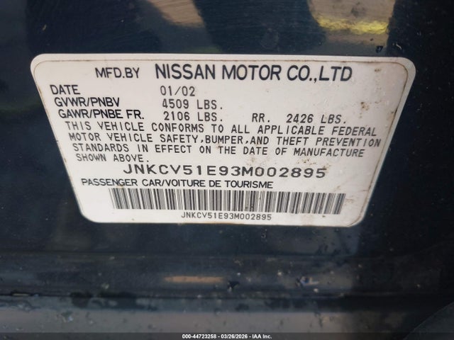 Продажа на аукционе авто 2003 Infiniti G35 Base W/6 Speed Manual, vin: JNKCV51E93M002895, номер лота: 44723258