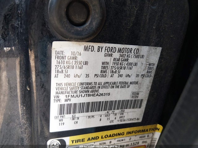 1FMJU1JT8HEA26315 Ford Expedition Xlt