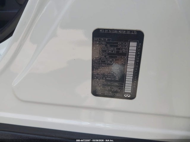 44723307 :رقم المزاد ، 3PCAJ5M10KF120886 vin ، 2019 Infiniti Qx50 Luxe مزاد بيع