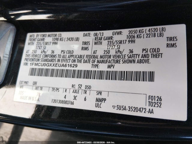 Ford ESCAPE SE 2014 1FMCU0GXXEUA61629 Image 9