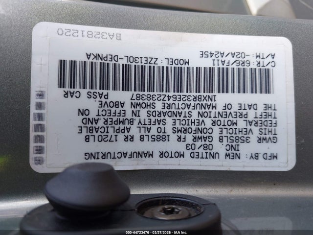 Продажа на аукционе авто 2004 Toyota Corolla Le, vin: 1NXBR32E64Z238387, номер лота: 44723476