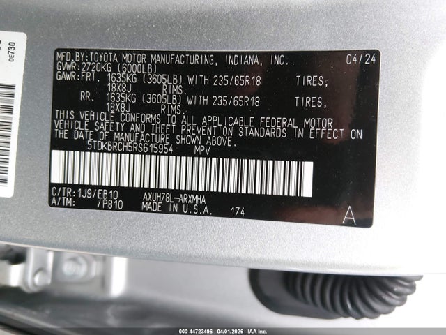 2024 TOYOTA HIGHLANDER HYBRID 5TDKBRCH5RS615954 Photo 8