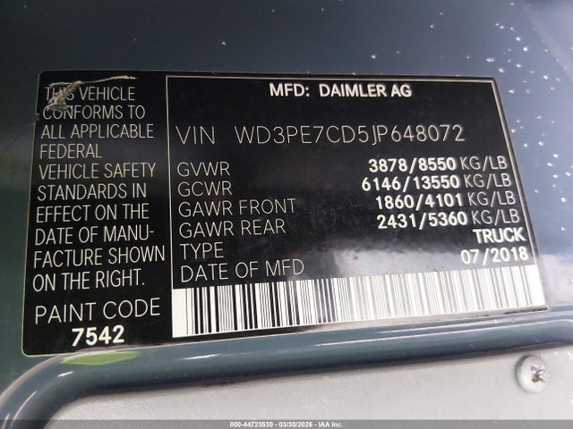 2018 MERCEDES-BENZ SPRINTER 2500 WD3PE7CD5JP648072 Photo 8