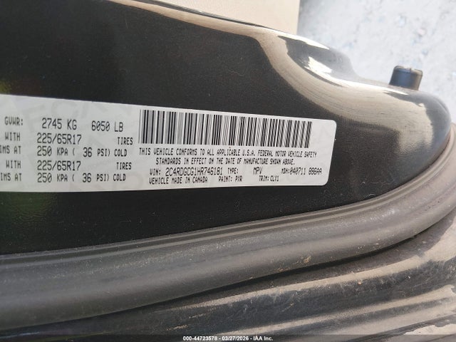 Продажа на аукционе авто 2017 Dodge Grand Caravan Sxt, vin: 2C4RDGCG1HR746181, номер лота: 44723578