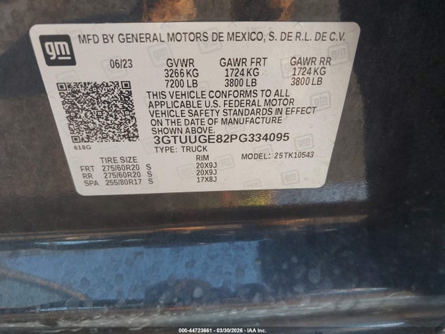 2023 GMC SIERRA 1500 3GTUUGE82PG334095 Photo 8