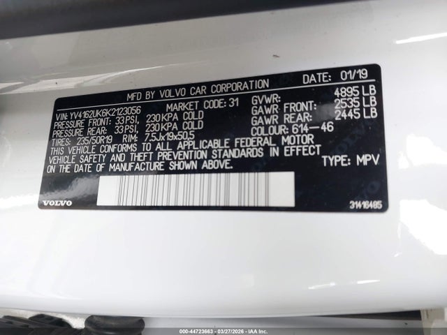 2019 VOLVO XC40 YV4162UK6K2123056 Photo 8