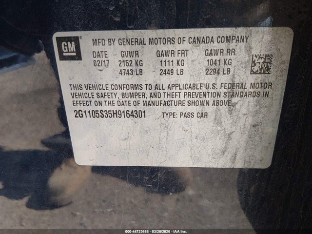 2G1105S35H9164301 Chevrolet IMPALA 1LT