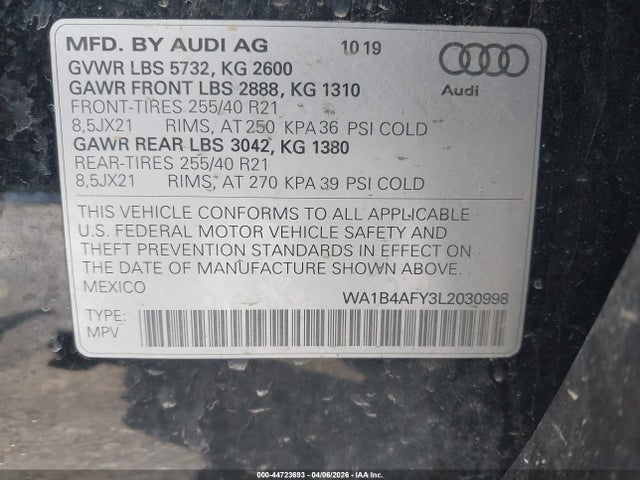 2020 AUDI SQ5 WA1B4AFY3L2030998 Photo 8