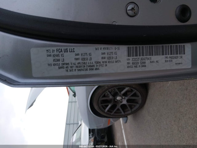 Aukcja sprzedaży 2016 Dodge Challenger R/t Scat Pack, vin: 2C3CDZFJ6GH275419, numer aukcji: 44723704
