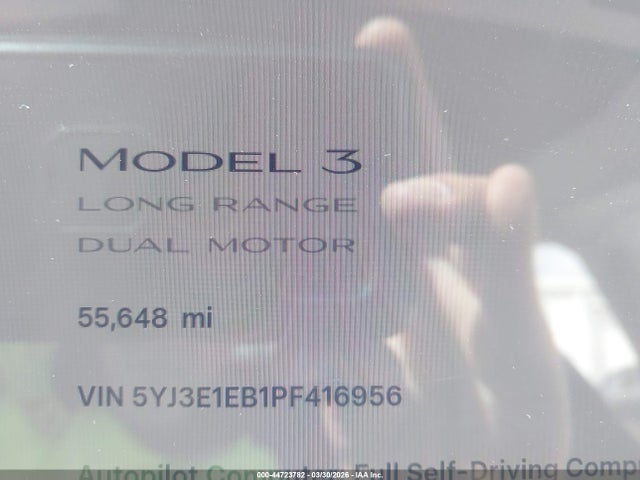 5YJ3E1EB1PF416956 Tesla Model 3 Long Range Dual Motor All-wheel Drive