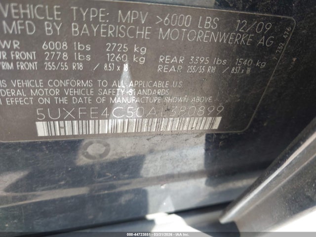 2010 BMW X5 5UXFE4C50AL380899 Photo 8