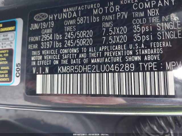 2020 HYUNDAI PALISADE KM8R5DHE2LU046289 Photo 8