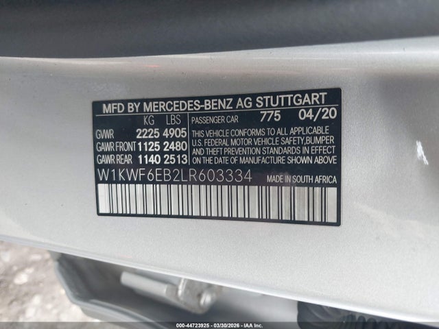 2020 MERCEDES-BENZ AMG C 43 W1KWF6EB2LR603334 Photo 8