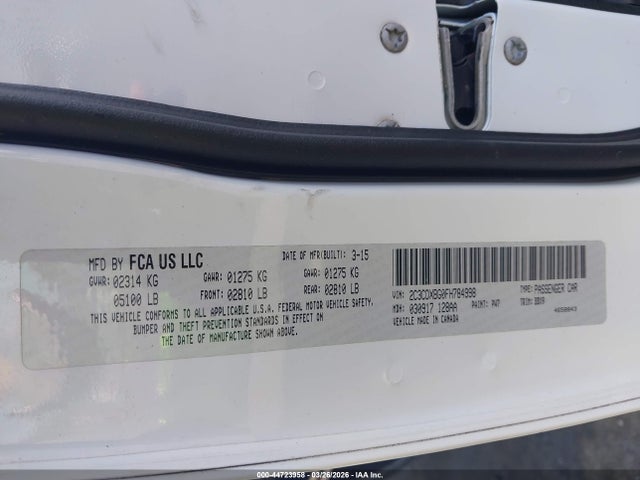 2015 DODGE CHARGER 2C3CDXBG0FH784998 Photo 8