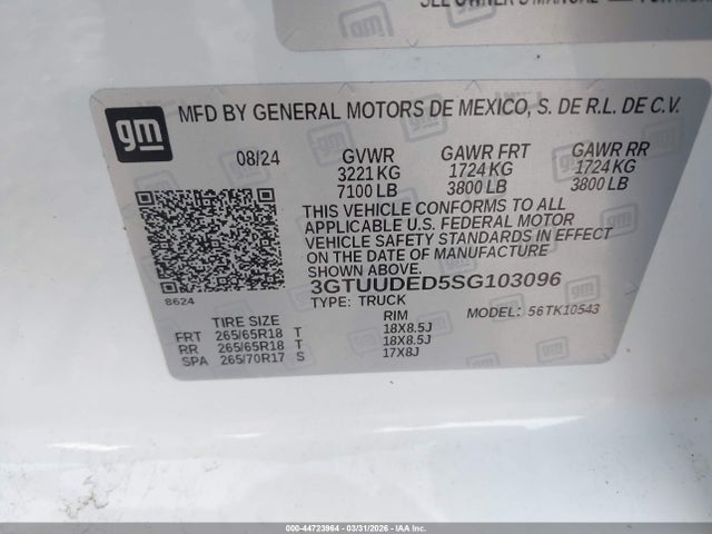 2025 GMC SIERRA 1500 3GTUUDED5SG103096 Photo 8